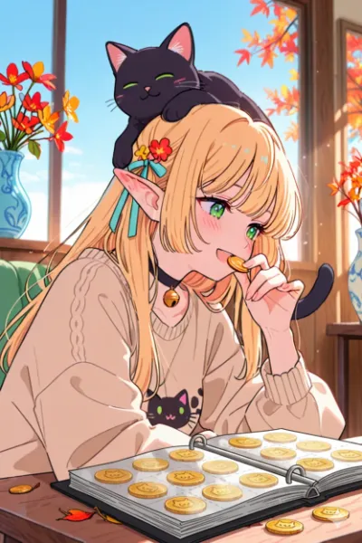 猫さんマークのコイン