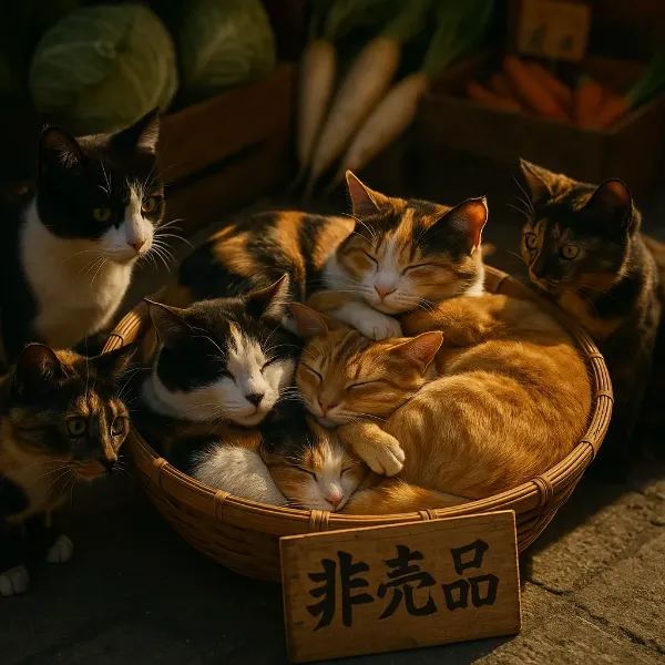 市場の猫団と非売品の秘密