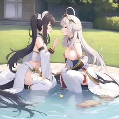 水辺の戯れ