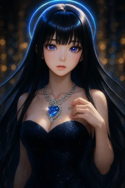 青い宝石に宿る夜の天使