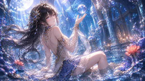 月光の水晶宮で輝く水の巫女