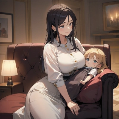 ママのおっぱいほっぺにあたってる～