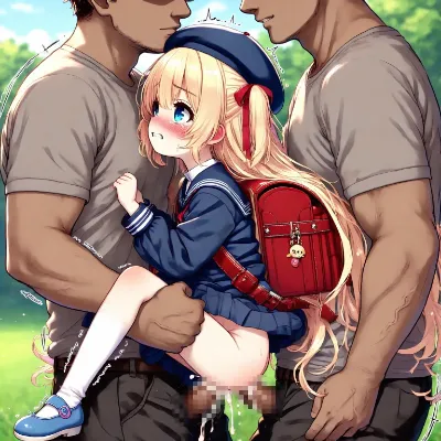 セーラー服姿の金髪少女を輪姦