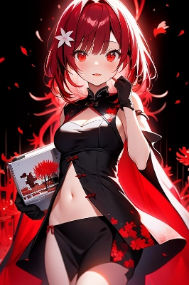 へそ出しチャイナドレスです