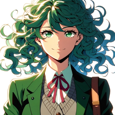 緑髪の学生1