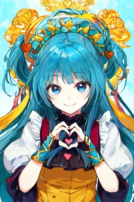 指でハートを作っている可愛い女の子