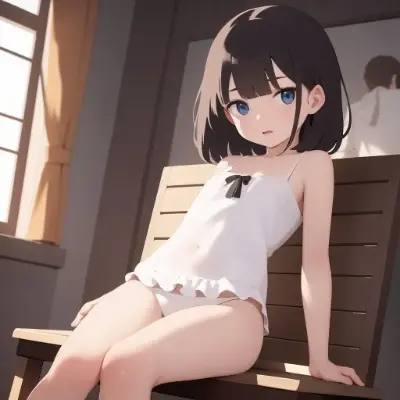 座る少女　サンプル