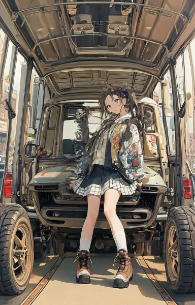 車両の中の少女