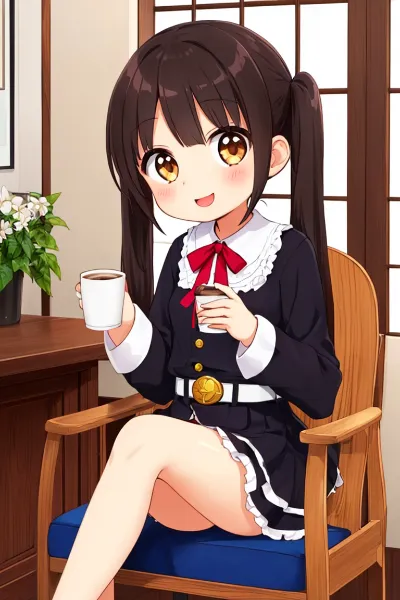 コーヒーを持った少女