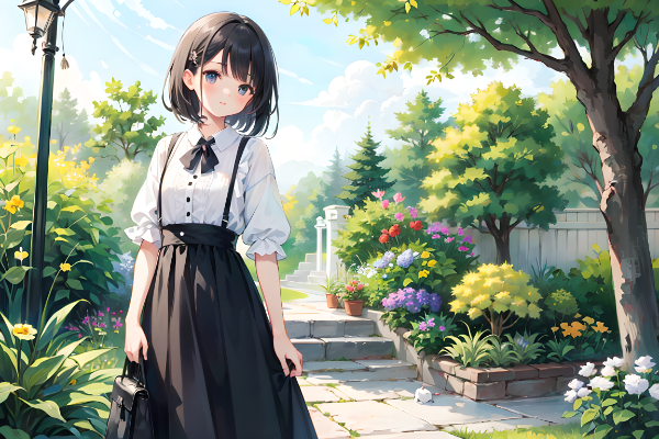 庭園で見かけた女の子