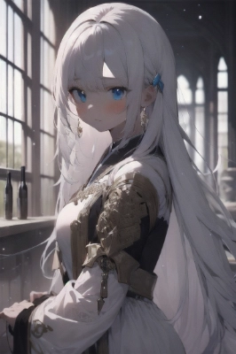 白髪ロングの女の子