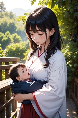 子育てする母