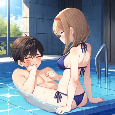 プールサイドの甘い囁き