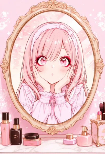 鏡の前で夢見る少女