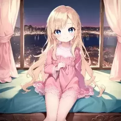 金髪少女とパジャマでお泊り