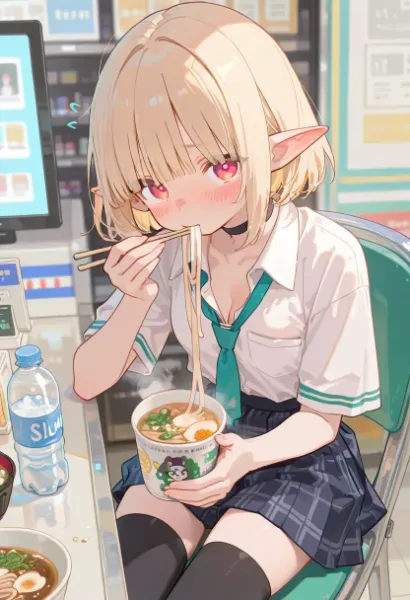 コンビニで