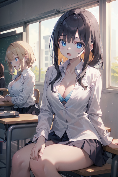 教室にクーラーが無い時代の女子校の夏の教室①休み時間編