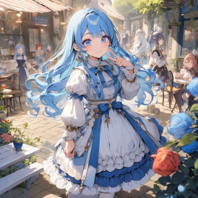 かわいい青髪さん