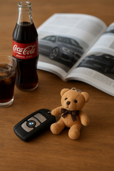 カー雑誌とキーホルダー