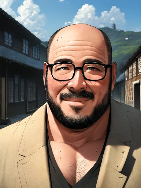 笑み浮かべるおっさん