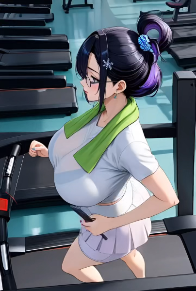 ジムで輝く汗の自撮りタイム(動画)