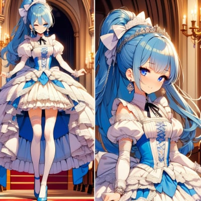 可憐な青髪お姫様