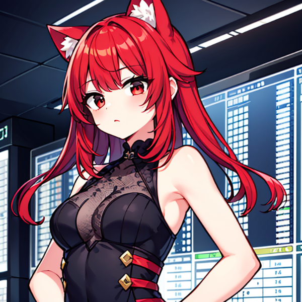 株価暴落で失望する猫娘