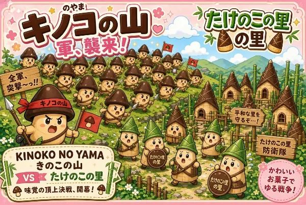 たけのこの里に攻め込むキノコの山の軍勢