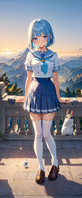夕暮れの青髪さん
