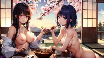 少女たちは年越しそばを全裸で食べる！