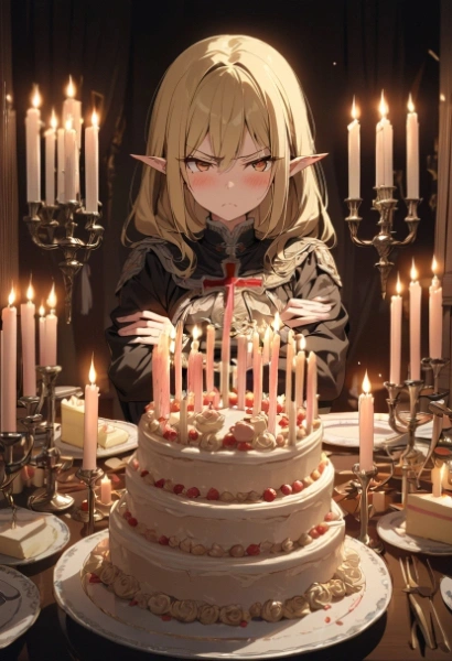 新婚エルフさんの誕生日ケーキ🎂