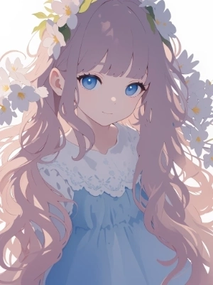 wavy long hair girl