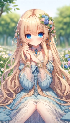 水色ワンピース