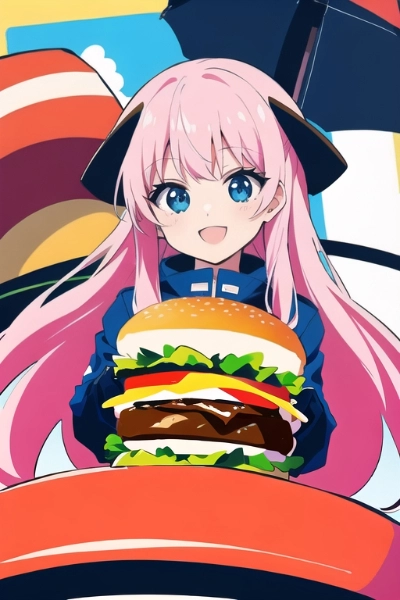 バーガーショップに来た少女