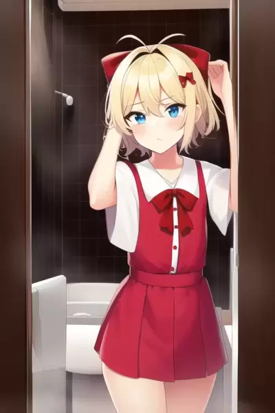 髪、ハネてるなー