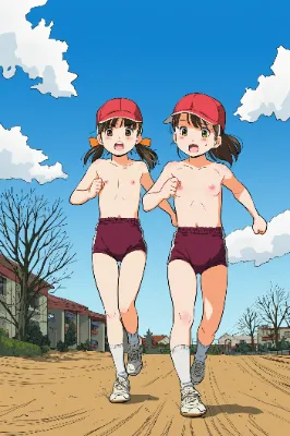 裸ブルマで持久走