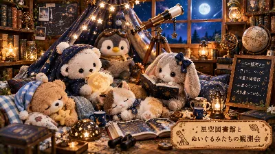 ぬいぐるみたちの星空観測会