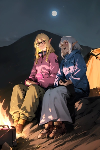登山するエルフさん 7
