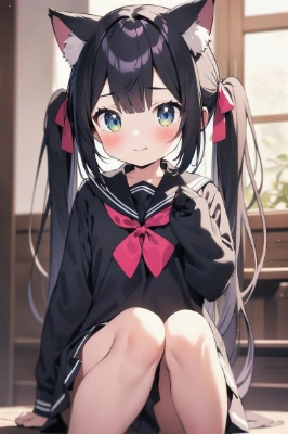 猫耳ツインテール少女