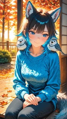 🐺 文鳥 〜おいおい、アタシの耳が気になるのか？〜🐦💙