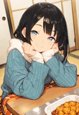 青いセーターのサムネイル