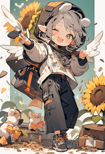 ひまわり大好きハムスターさん♡