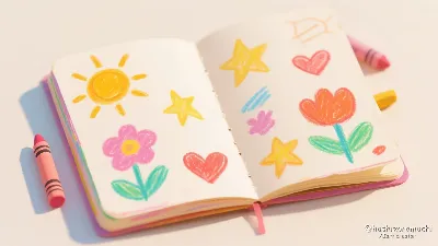 クレヨンの温もり、描きかけの夢と希望🖍️