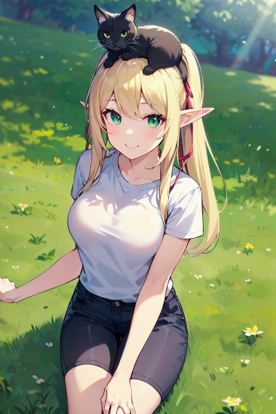 食べ歩きエルフ・ひなたぼっこ