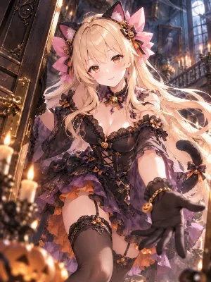古いお屋敷の黒猫さん