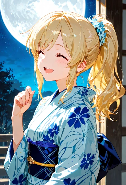 月夜の浴衣少女と秘密の約束