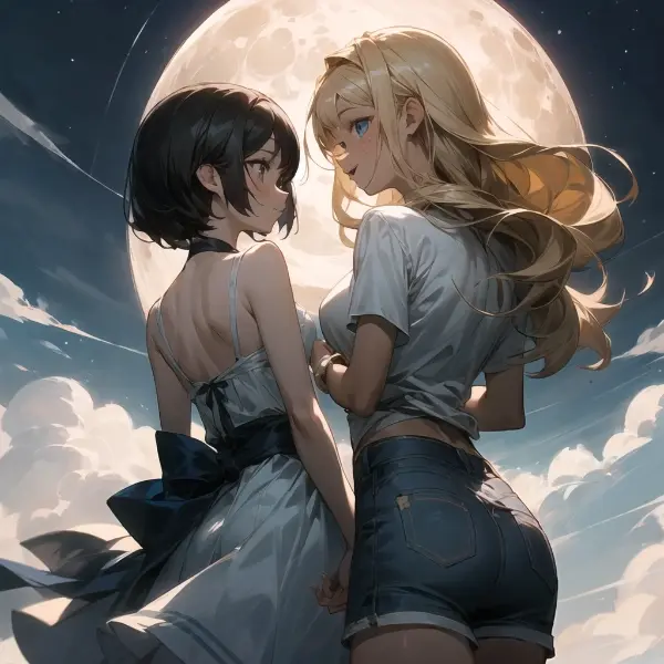 黒髪＆ブロンド・月が綺麗ですね