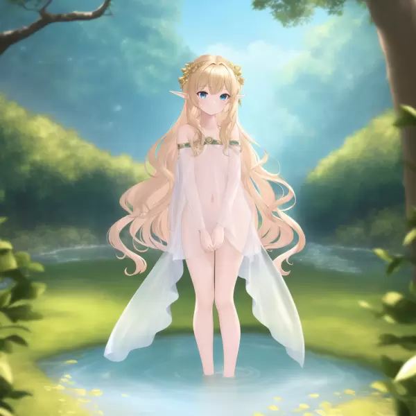 泉のエルフ少女