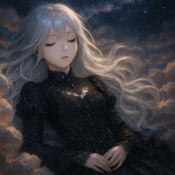 星空に溶けゆく銀髪の夢想家