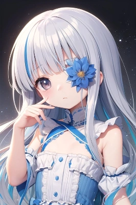 片目に花が咲いている少女🌸